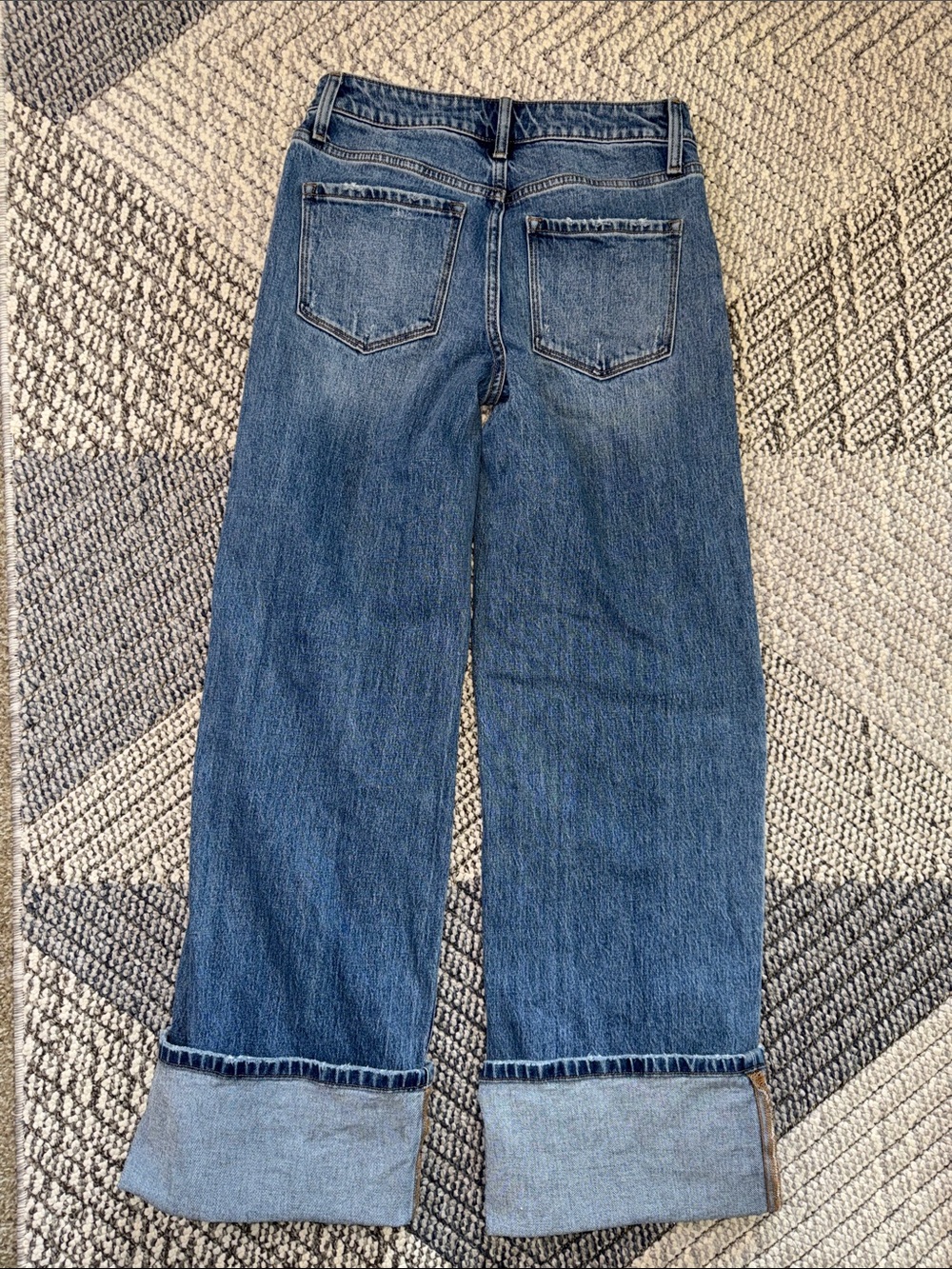 12th Tribe Wide Straight Leg Jeans in Medium Blue Denim - Picture 7 of 11